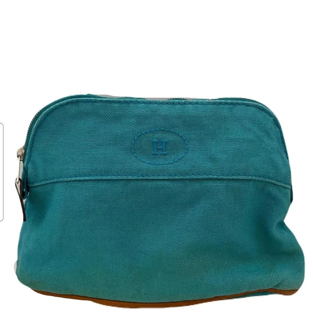 Hermes Bleu horizon cotton canvas mini